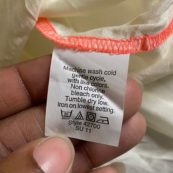 J. Crew Cream Blouse with Pink Accents Sz 4 Cotton & Silk - Picture 6 of 10